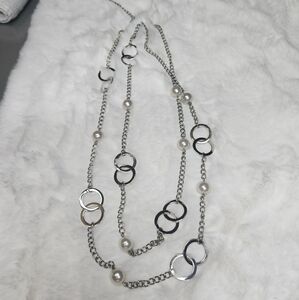 Lia Sophia Silver and Pearl Necklace
